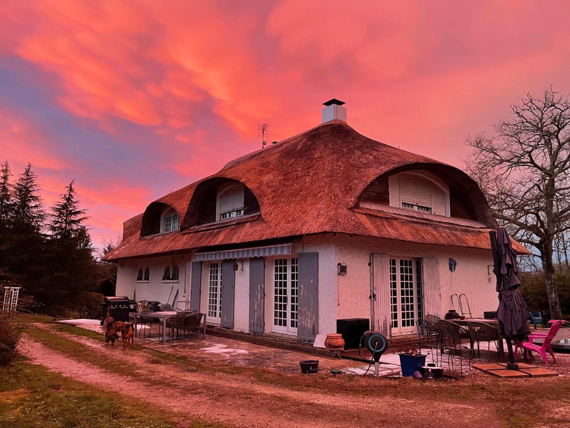 Bretagne-de-Marsan La Belle Chaumiere Bed & Breakfast エクステリア 写真